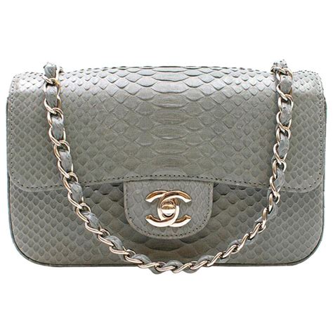 chanel outlet grey peyton bag|Chanel python purses for sale.